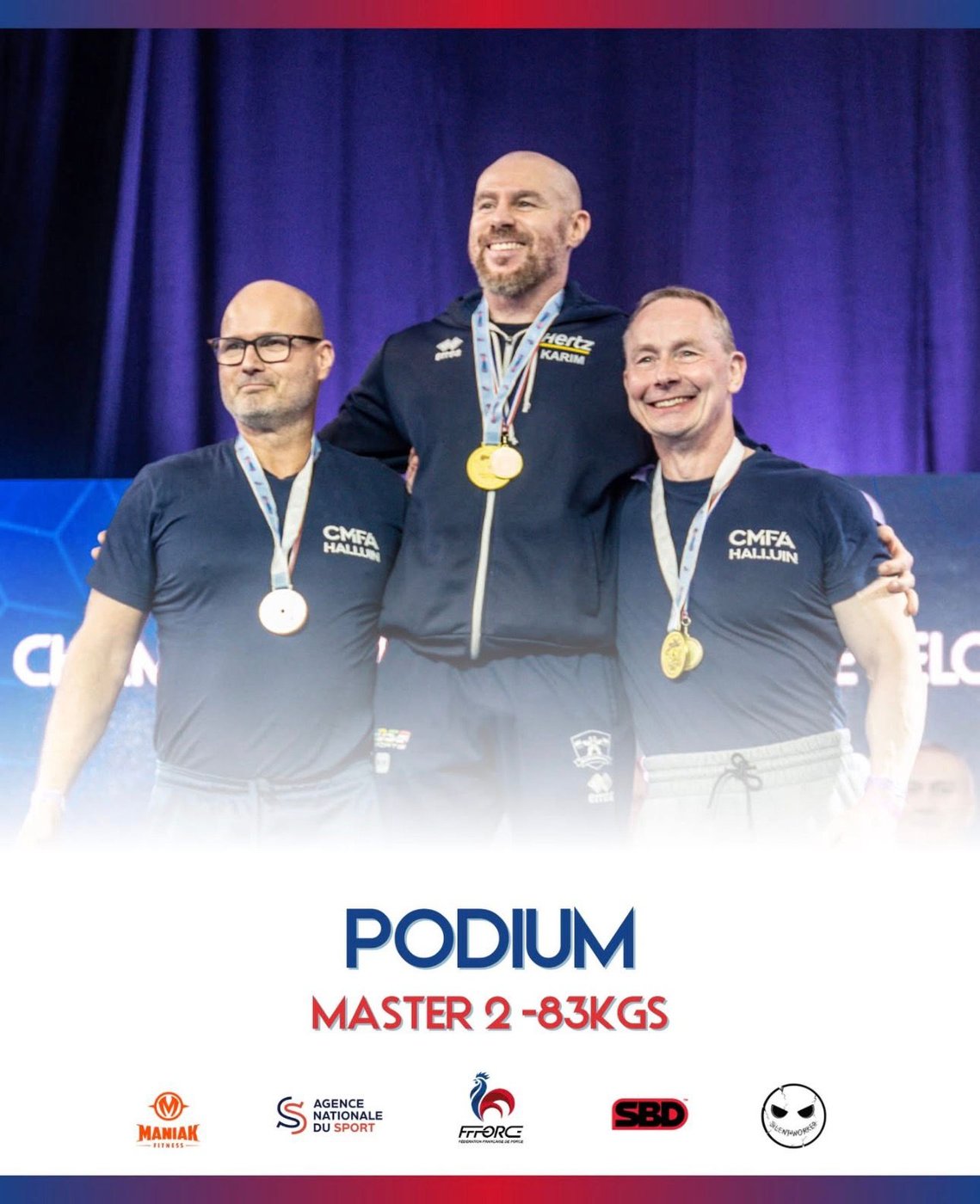 Champion — podium Master 2 -83 kg